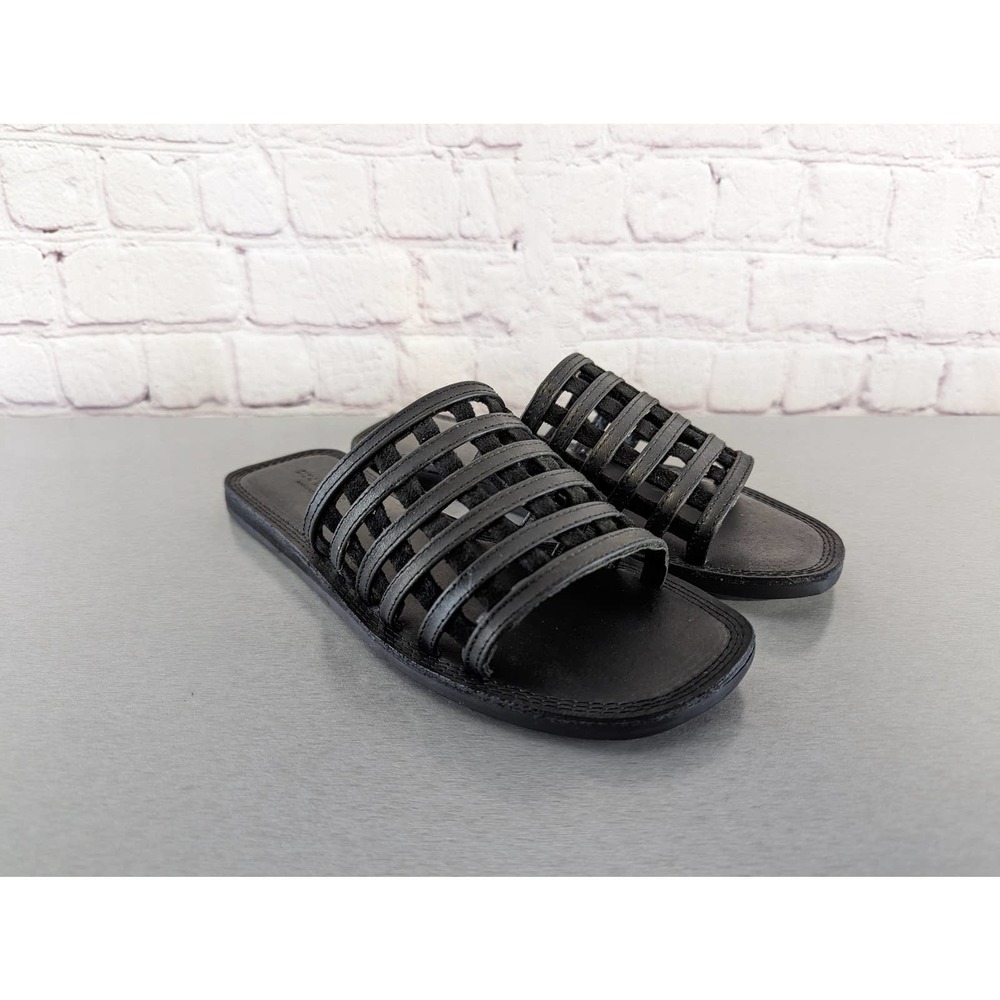 NIB Shoe the Bear Cage Black Soothe the Sole Strappy Slide EU 36